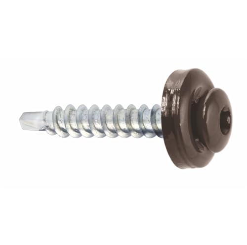 Spenglerschrauben Trapezblechschrauben Bohrschrauben mit EPDM Dichtscheibe für Holzunterkonstruktionen Torx TX-20 (RAL8019 - Graubraun) von KAUFDACH Alles für dein Dach