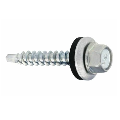 Trapezblechschrauben Bohrschrauben mit EPDM Dichtscheibe für Holzunterkonstruktionen VERZINKT - Blechbohrschraube für Holzuntergrund (4,8 х 25 mm (250 Stück)) von KAUFDACH Alles für dein Dach