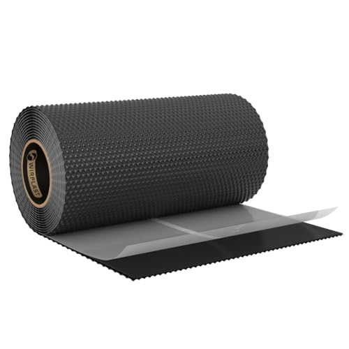 WANDANSCHLUSSBAND | Länge 5m | Breite 300mm | hochwertiges Aluminium und Butyl | Selbstklebend | Dach Kaminanschlussband 3D Struktur (Anthrazitgrau RAL7021) von KAUFDACH Alles für dein Dach