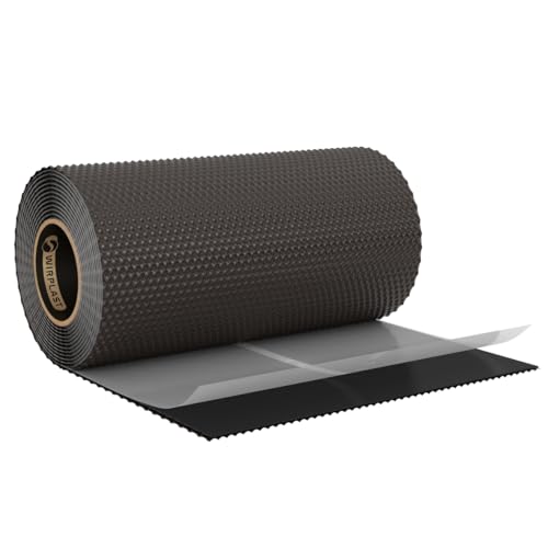 WANDANSCHLUSSBAND | Länge 5m | Breite 300mm | hochwertiges Aluminium und Butyl | Selbstklebend | Dach Kaminanschlussband 3D Struktur (Braun RAL8017) von KAUFDACH Alles für dein Dach
