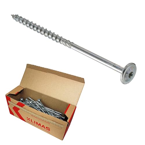 WKCP-B Tellerkopfschrauben weiß verzinkt Holzbauschrauben alle Größen Tellerkopf Torx Schrauben NEUE SPITZE Ø8,0mm ((50Stück Ø8,0 x 40mm TX40)) von KAUFDACH Alles für dein Dach