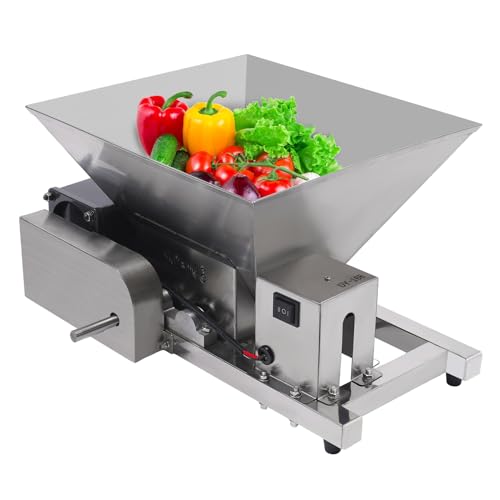 4L Elektrische Obstmühle, Fruchtbrecher mit Rutschfeste Füße Reiner Kupfermotor Brechmaschine Apfelpresser für Obst Brot Brauner Zucker 60W von KAUITOPU