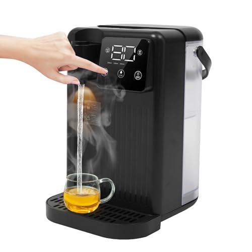 Heißwasserspender, Desktop-Wasserspender mit LED Touchscreen 3L Wassertank, Einstellbares Temperaturen 25-99℃ Teekocher Dispender (Schwarz) von KAUITOPU