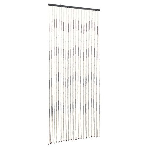 KAUITOPU 90 X 220 cm Türvorhang, Retro Wellig Perlenvorhang Bambus Holz 31 Linien Türöffnung Perlenschnur für Türen in Wohnzimmern Balkonen Innenhöfen Arbeitszimmern von KAUITOPU