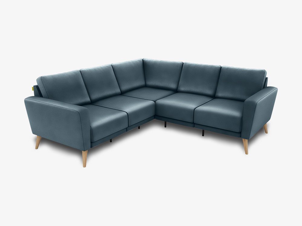 KAUTSCH.com Ecksofa 5-Sitzer LOTTA, L-Form, Ecksofa Leder, zerlegbares System, modular erweiterbar, hochwertiger Kaltschaum, Wellenfederung, made in Europe von KAUTSCH.com