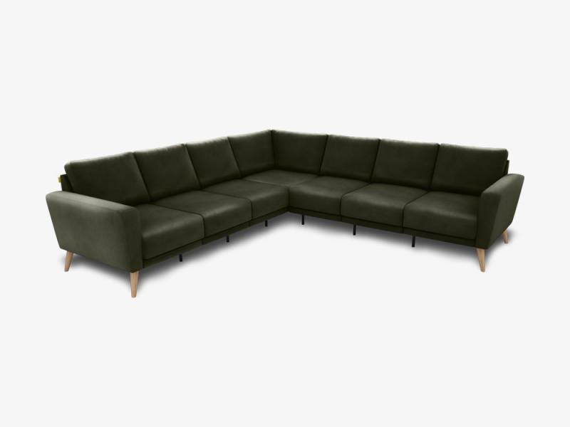 KAUTSCH.com Ecksofa 7-Sitzer LOTTA Ecksofa, L-Form, Leder, zerlegbares System, modular erweiterbar, hochwertiger Kaltschaum, Wellenfederung, made in Europe von KAUTSCH.com