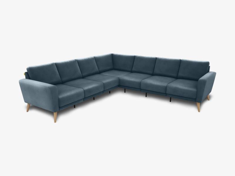 KAUTSCH.com Ecksofa 7-Sitzer LOTTA Ecksofa, L-Form, Leder, zerlegbares System, modular erweiterbar, hochwertiger Kaltschaum, Wellenfederung, made in Europe von KAUTSCH.com