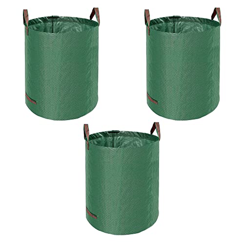 KAV Robuste Gartenabfallsäcke – Großer Gartensack mit Griffen – wasserdichte Müllsäcke – 3 Stück (grün – 400 l) von KAV