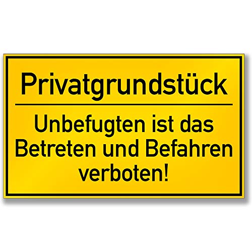 KAVARO Schild "Privatgrundstück" Unbefugten ist das Betreten und Befahren verboten (25x15cm) Hartschaumplatte von KAVARO