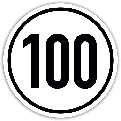 Kavaro 100 km/h Aufkleber | Aufkleber für Kleinkrafträder, Traktoren, BAU- oder Forstfahrzeuge etc. | Tempo 100 | Plakette | 100 kmh Aufkleber nach DIN1451 | 100% witterungsbeständig | 20cm von KAVARO
