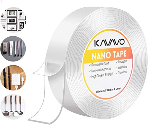 600 cm*40 mm Nano Klebeband, Doppelseitiges Klebeband Extra Stark Magisch Transparent Ablösbar Klebestreifen Spurloses Waschbares für Teppich 600 cm*40 mm Nano Klebeband, Doppelseitiges Klebeband Extra Stark Magisch Transparent Ablösbar Klebestreifen Spurloses Waschbares für Teppich von KAVAVO