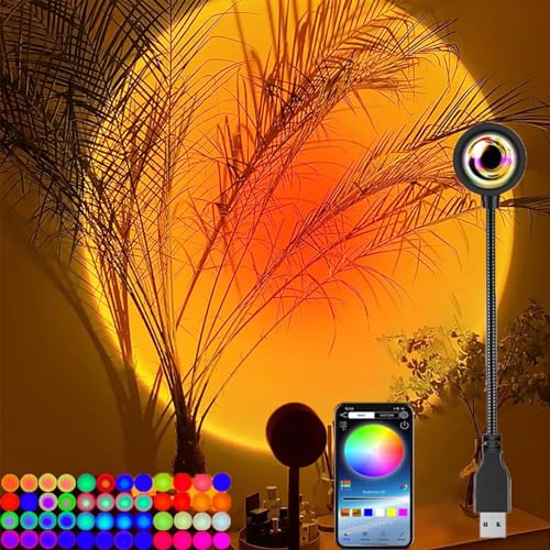 KAVAVO Smart APP 16 Millionen Farben Sunset Lampe LED Projektor Home Dekoration Fotografie Hintergrund Nachtlicht (1 PCS) von KAVAVO