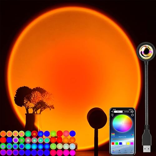 KAVAVO Smart APP 16 Millionen Farben Sunset Lampe LED Projektor Home Dekoration Fotografie Hintergrund Nachtlicht (1 PCS) von KAVAVO