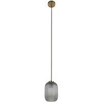 Kave Home - Hestia Deckenlampe aus Metall mit Messing-Finish und grauem Glas von KAVE HOME