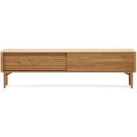 Lenon TV-Schrank 2 Türen aus massiver Eiche und Furnier 200 x 57 cm fsc mix Credit - Kave Home von KAVE HOME