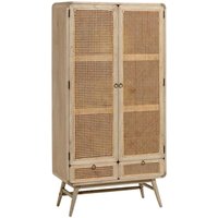 Nalu Schrank aus massivem Mindiholz und Rattan 90 x 175 cm - Braun - Kave Home von KAVE HOME