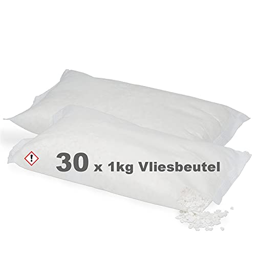 CAGO Luft-Entfeuchter - 30 x 1 kg Granulat im portionierbaren Vlies-Beutel - Nachfüll-Pack für Raumentfeuchter - Geruchlos & ohne Strom 1,80€/kg von KAVENDO
