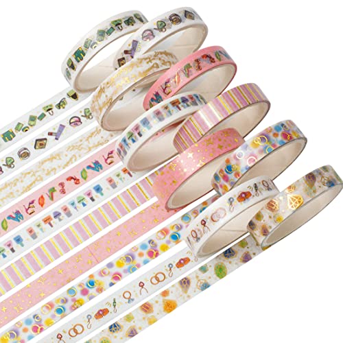 KAVI' S Dünne Gold Washi Tape Set Masking Tape Folie Klebeband Bunt für DIY Handwerk, Bullet Journals, Planer, Scrapbooking, Verpackung (Urban Beauty) von KAVI' S