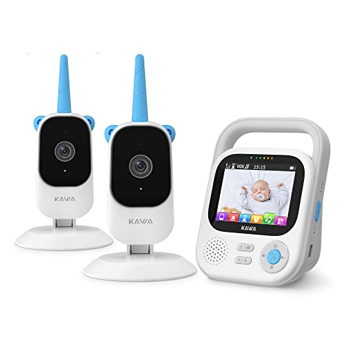 KAWA Baby Monitor with 2 Cameras, 7.11 cm (2.8 Inch) 2K HD Camera, No WiFi, Night Vision, Recording & Playback, 2-Way Talk, 4X Zoom, Lullabies, 1000 ft Range Baby Monitor, S5 von KAWA