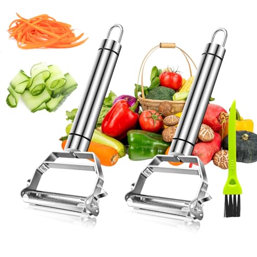 4 in1 Julienneschneider/Edelstahl-Schäler - Julienne Schäler für Gemüse - Zucchini Spaghetti Schneider-Juliennieren/Schälen‌‌ / von KAWAAN