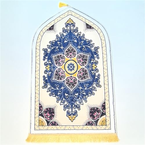 KAWABOSS dick gebetsteppich Islam,beten Teppich Muslim mit Quasten,Flanell Prayer mat Muslim tragbar für Reisen,gebetsteppichek Garten Motiv,türkische teppiche weich 70x120cm von KAWABOSS