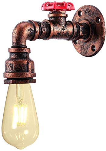 KAWELL Kreative Kerze Wandleuchte Vintage Industrielle Retro Wasserrohr Wandlampe Eisen Metall E27 60W Max für Restaurant, Café, Bar, Küche, Schlafzimmer, Rost Farbe von KAWELL