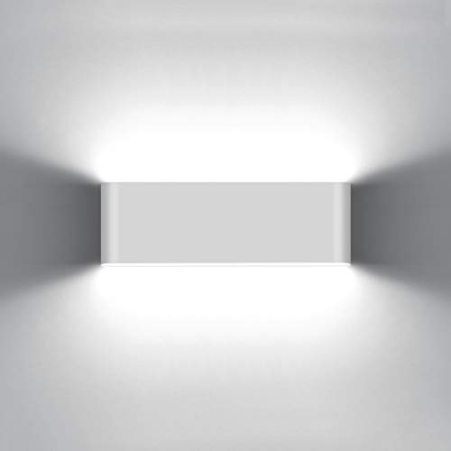KAWELL 20W Modern Wandlampe LED Wandleuchte Up Down Aluminium Wandbeleuchtung Wasserdicht IP65 Innen Außen für Schlafzimmer Badezimmer Wohnzimmer Flur Treppen Korridor, Weiß 6000K von KAWELL