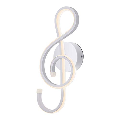 KAWELL 22W Kreative Moderne LED Wandleuchte Innen wandlampe LED Licht Aluminium Musiksymbol Kunstdekoration für Schlafzimmer Wohnzimmer Lounge Café Korridor Treppen, 4500K Weiß von KAWELL