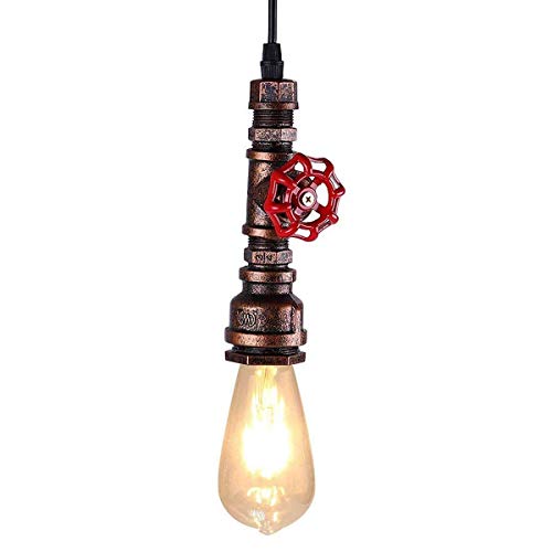 KAWELL Retro Industrielle Pendelleuchte Wasserrohr Konleuchter Vintage Hängelampe Art Deco Eisen E27 Base 60W Max für Loft Cafe Bar Restaurant Küche von KAWELL