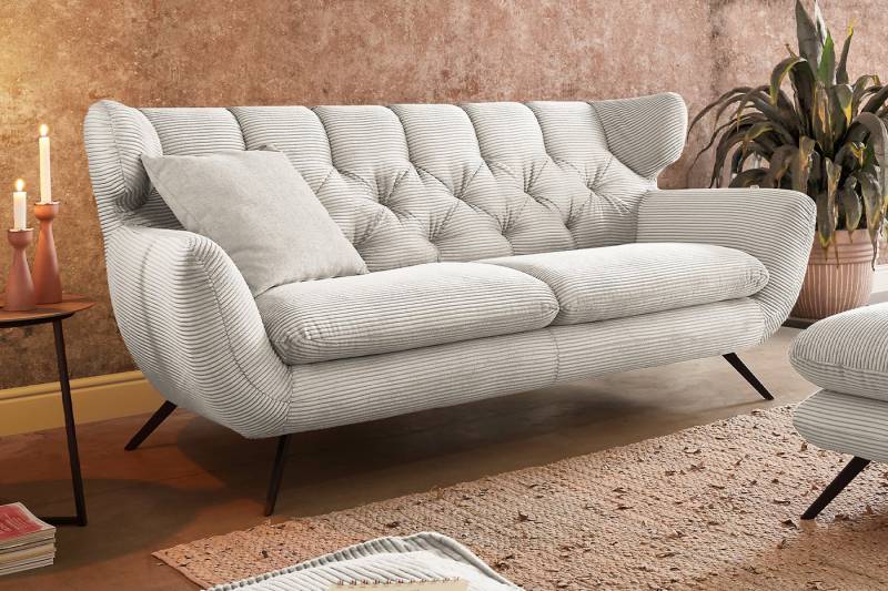 KAWOLA 3-Sitzer CHARME, Sofa Couch Velvet oder Cord verschiedene Farben 225x95 cm von KAWOLA