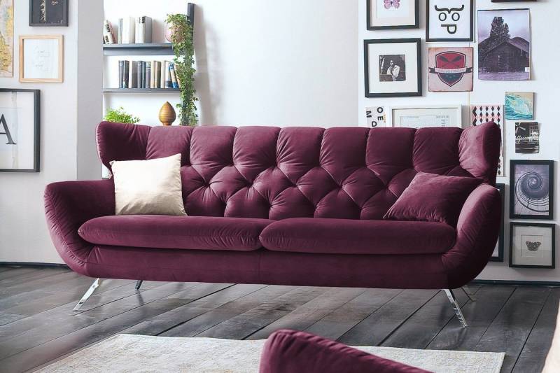 KAWOLA 3-Sitzer CHARME, Sofa Velvet od. Cord versch. Farben von KAWOLA