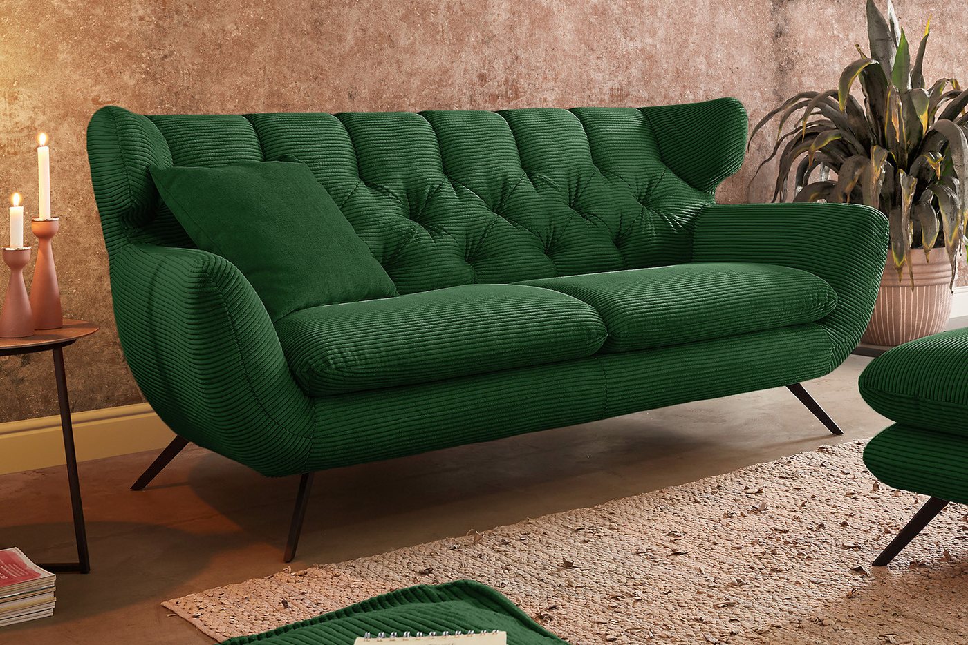 KAWOLA 3-Sitzer CHARME, Sofa Velvet od. Cord versch. Farben von KAWOLA