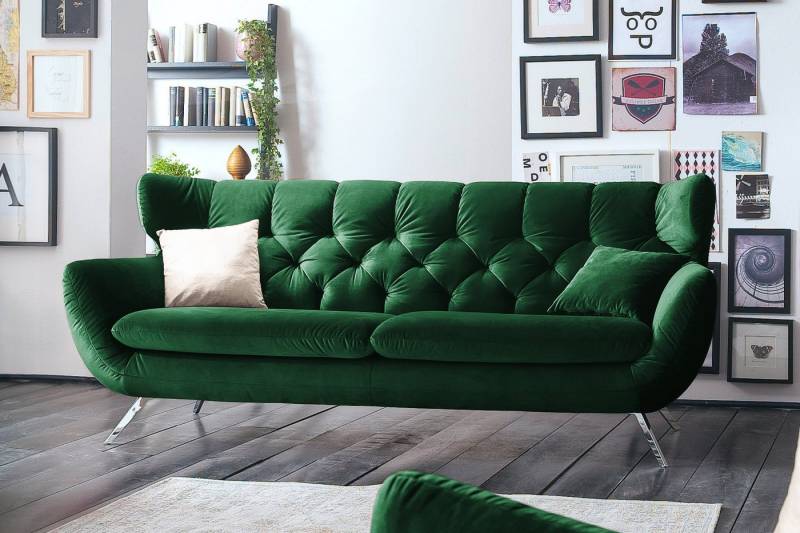 KAWOLA 3-Sitzer CHARME, Sofa Couch Velvet oder Cord verschiedene Farben 225x95 cm von KAWOLA