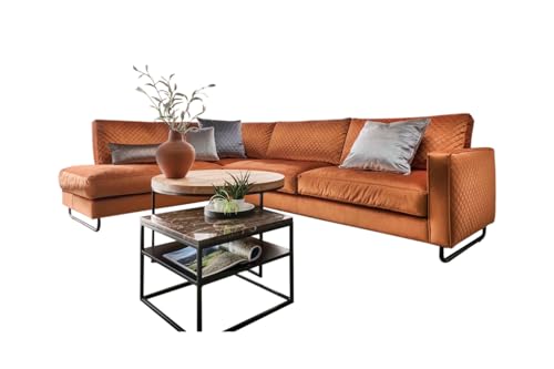 KAWOLA 3-Sitzer Ecksofa DILA Velvet rostrot Recamiere Links von KAWOLA