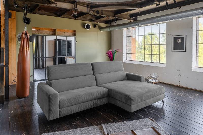 KAWOLA Ecksofa LAISKA, Couch Cord verschiedene Farben 282x177 cm von KAWOLA