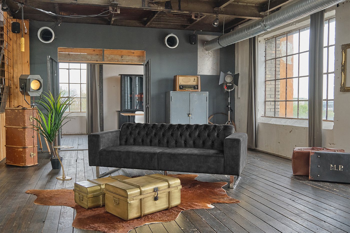KAWOLA 3-Sitzer NILO, Sofa Couch Velvet Vintage verschiedene Farben 220x77 cm KAWOLA 3-Sitzer NILO, Sofa Couch Velvet Vintage verschiedene Farben 220x77 cm von KAWOLA