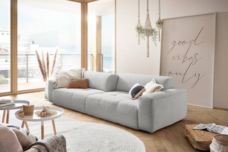 KAWOLA 3-Sitzer PALACE, Big Sofa Couch mit Sitztiefenverstellung Cord 298x120 cm von KAWOLA