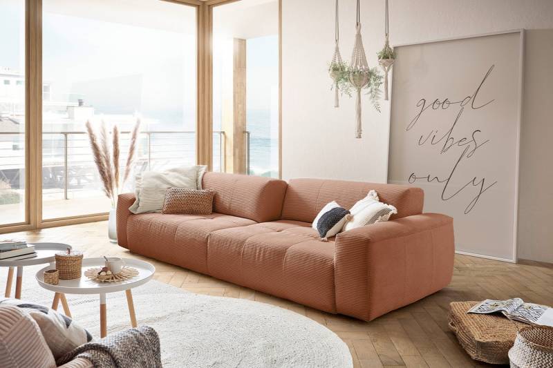 KAWOLA 3-Sitzer PALACE, Big Sofa Couch mit Sitztiefenverstellung Cord 298x120 cm von KAWOLA