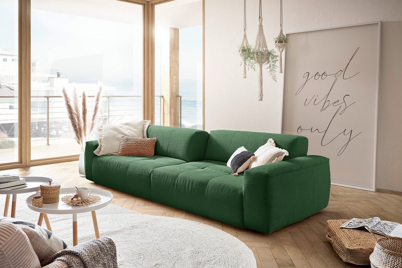 KAWOLA 3-Sitzer PALACE, Big Sofa mit Sitztiefenverstellung Cord versch. Farben von KAWOLA