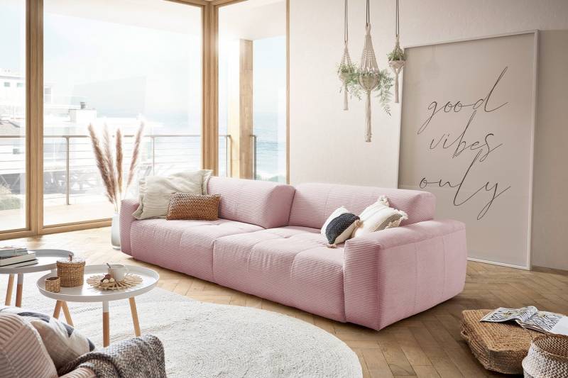 KAWOLA 3-Sitzer PALACE, Big Sofa Couch mit Sitztiefenverstellung Cord 298x120 cm von KAWOLA
