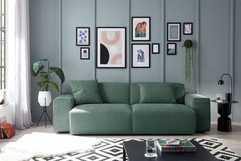KAWOLA 3-Sitzer RANI, Sofa Couch Feincord verschiedene Farben 256x101 cm von KAWOLA