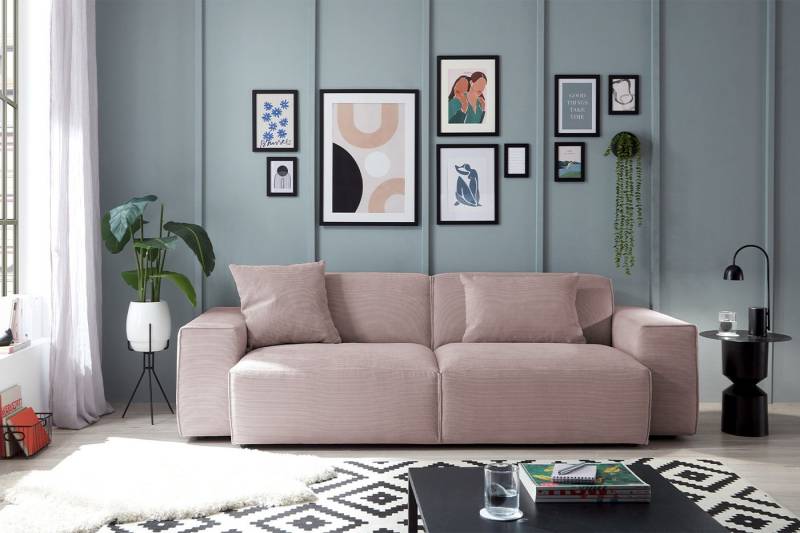 KAWOLA 3-Sitzer RANI, Sofa Couch Feincord verschiedene Farben 256x101 cm von KAWOLA