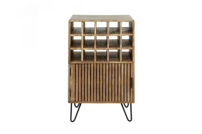 KAWOLA Anrichte HORTA, Weinschrank Mango massiv sandfarben 1 Tür 56x90x35 cm von KAWOLA