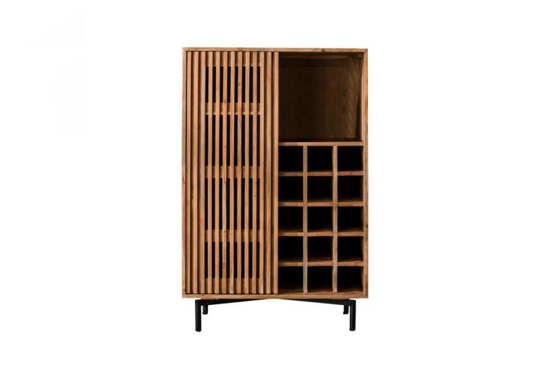 KAWOLA Anrichte LOJA, Weinschrank Akazie massiv natur 1 Tür 80x122x43 cm von KAWOLA