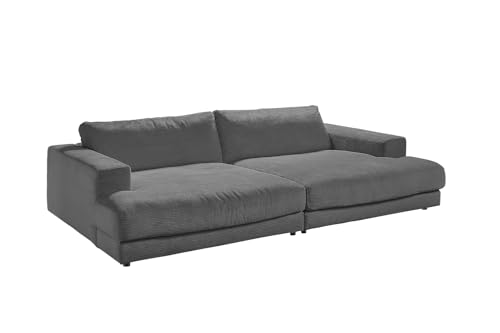 KAWOLA - Big Sofa Madeline - XXL Couch im zeitlosen Design, Komfortables Polster, Ideal für Gaming & Entspannung, 290x86x170 cm, Grau, Polyester von KAWOLA