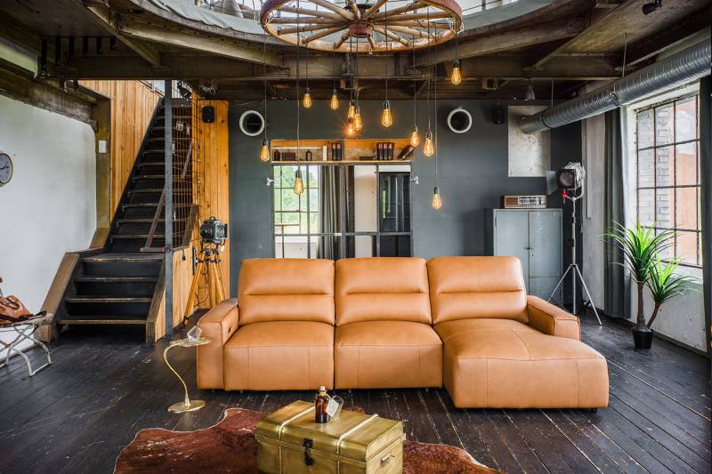 KAWOLA Big-Sofa DORI, Couch Leder motorischer Sitzvorzug verschiedene Farben 288x164 cm von KAWOLA