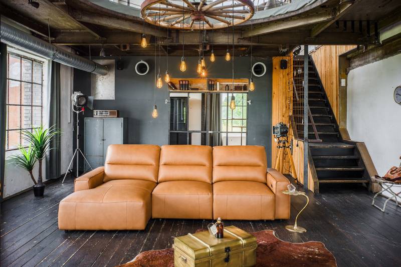 KAWOLA Big-Sofa DORI, Couch Leder motorischer Sitzvorzug verschiedene Farben 288x164 cm von KAWOLA