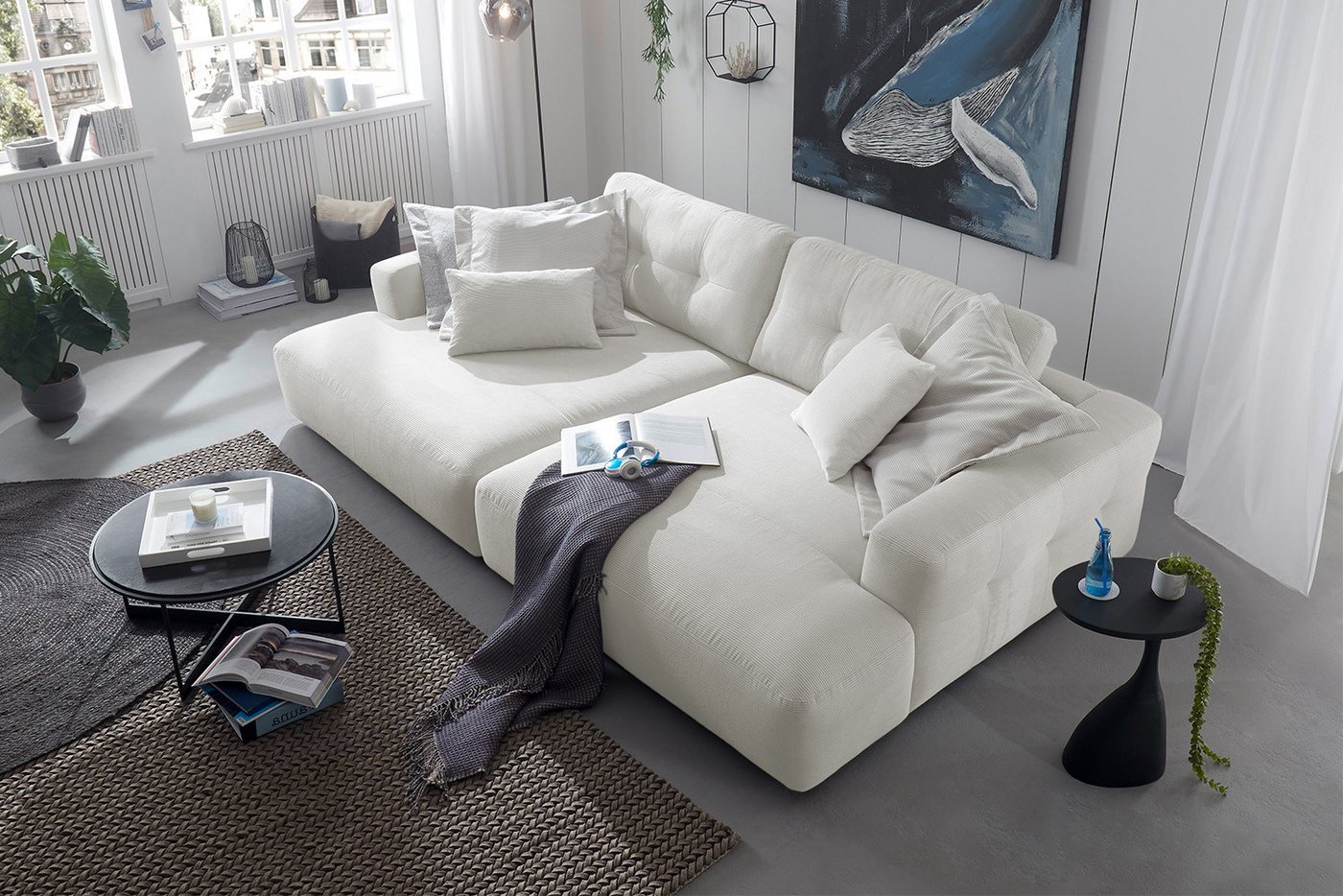 KAWOLA Big-Sofa MIKA, Feincord verschiedene Farben von KAWOLA