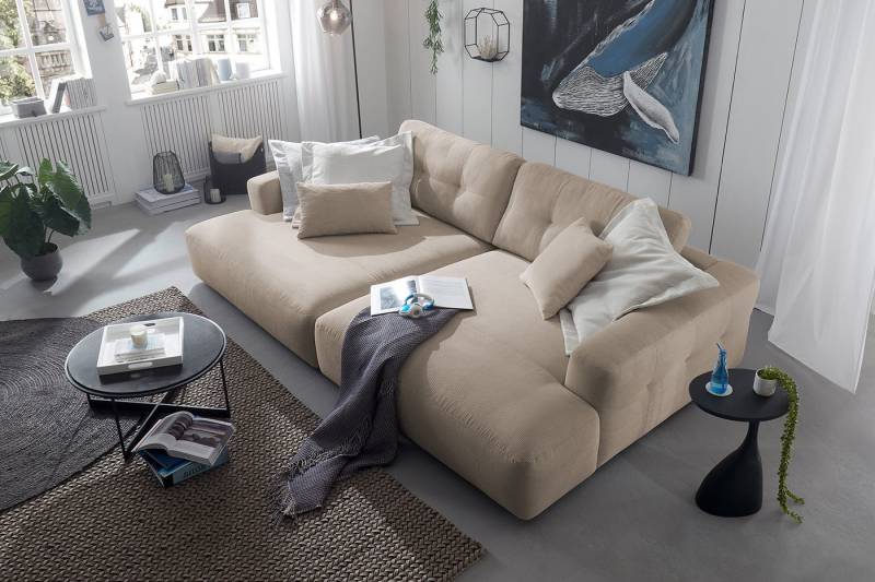 KAWOLA Big-Sofa MIKA, Couch Feincord verschiedene Farben 300x167 cm von KAWOLA