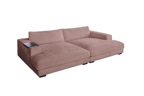 KAWOLA Big Sofa Megasofa Couch Mega Madeline mit Holztablett schwarz, Cord rosa, Modernes Wohnzimmerdesign KAWOLA Big Sofa Megasofa Couch Mega Madeline mit Holztablett schwarz, Cord rosa, Modernes Wohnzimmerdesign von KAWOLA